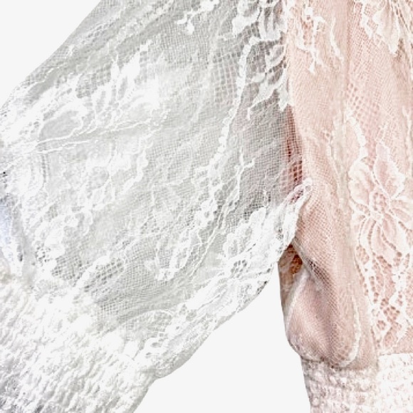 👗🕊️ NWT - BALTIC BORN Elaina Lace Tulle Midi Dress | Cream Peach Off-White Sz 3X - Picture 4 of 8